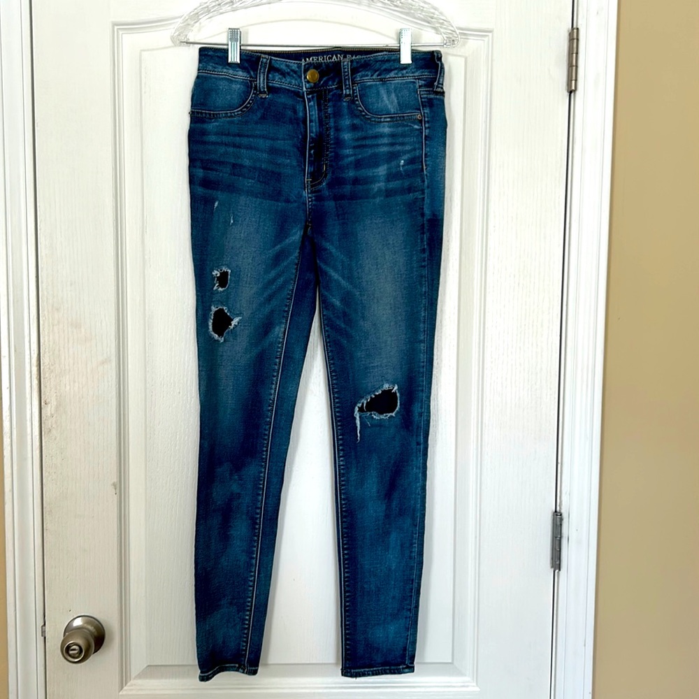 American eagle patch work jean